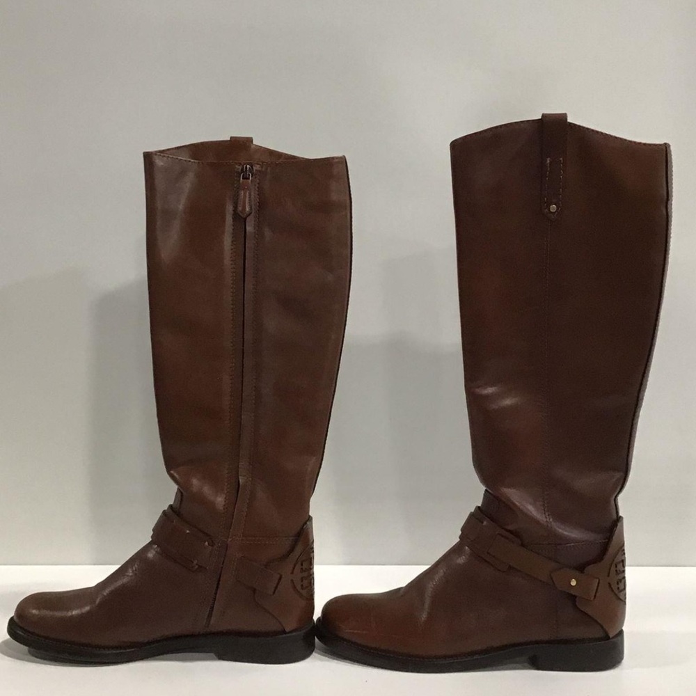 Women’s Tory Burch Brown Leather Riding Boot Size 6.5M